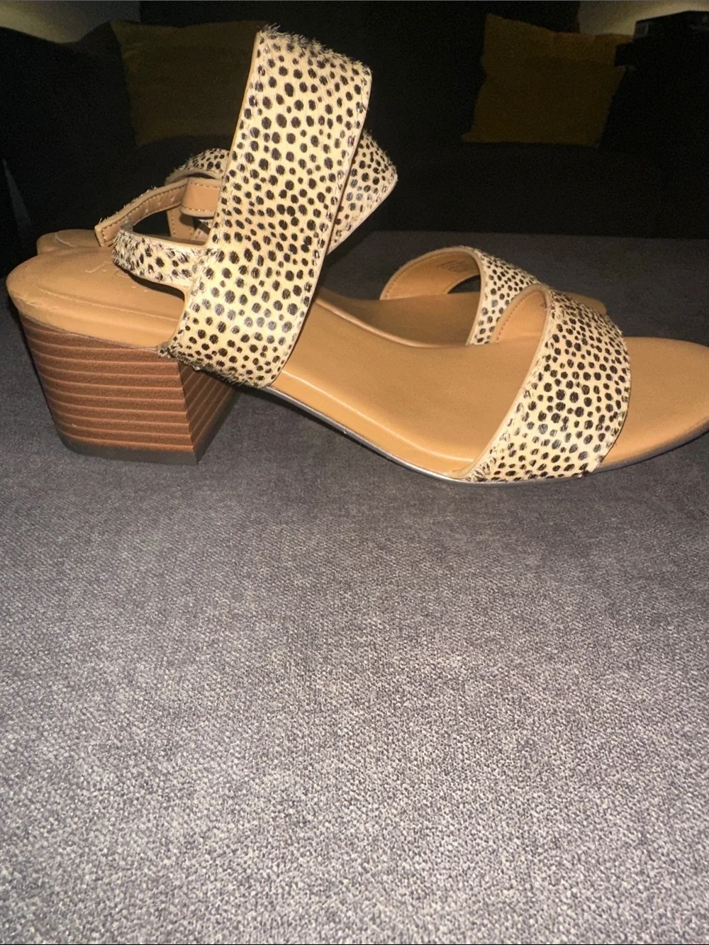 Animal Print J Crew Block Heel Sandal